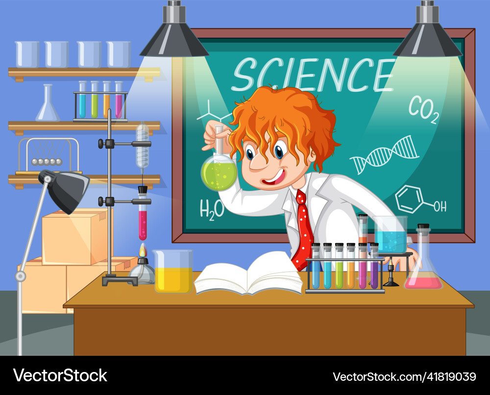 A scientist experiment in the lab A scientist experiment in the lab vector image