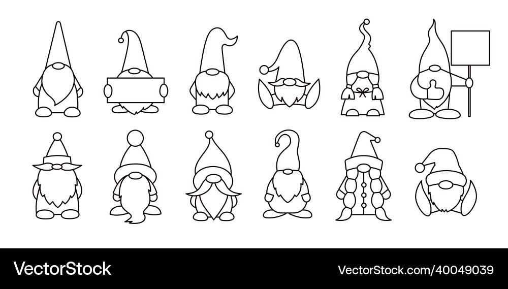 Cute Gnomes and Dwarfs Collection Vector Image