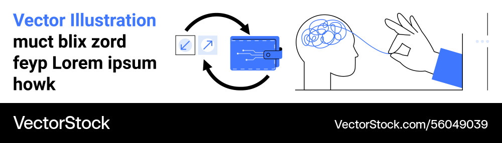 Digital data transfer and brain interaction Digital data transfer and brain interaction vector image