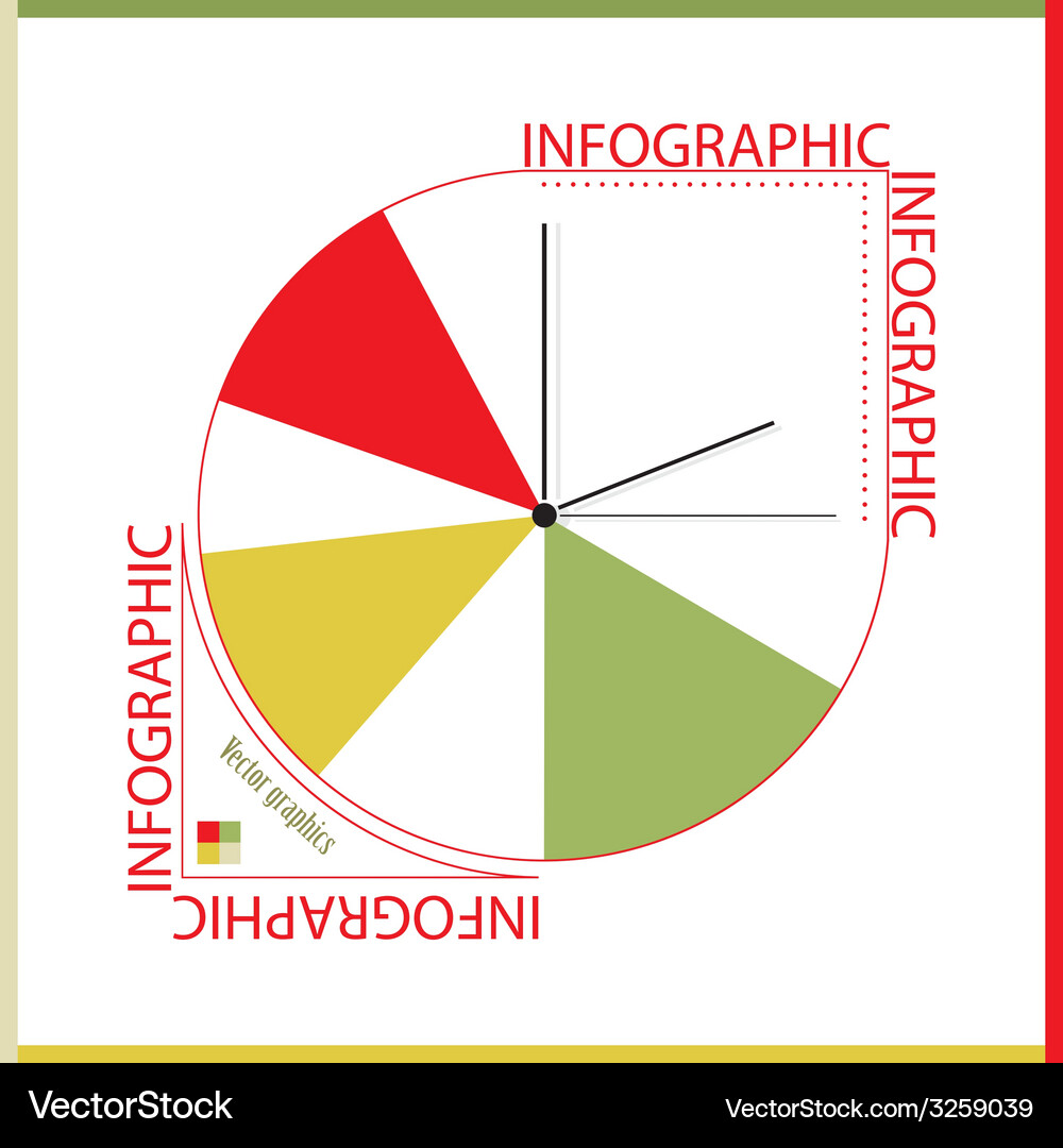 Infographic from color segments and hours Vector Image