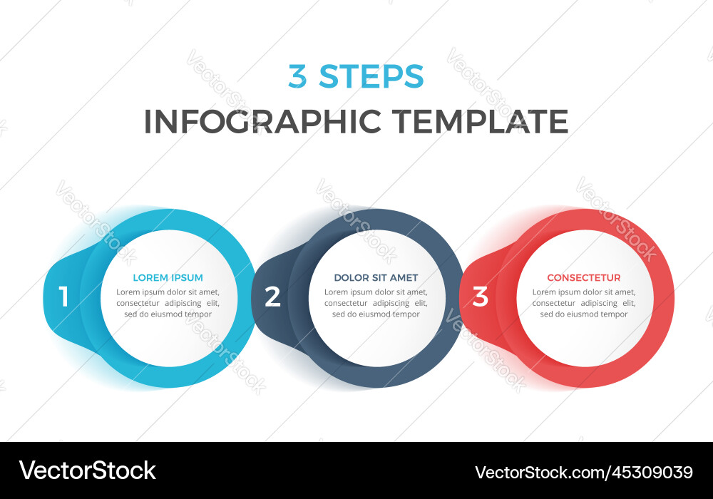 Infographic template with 3 steps vector image