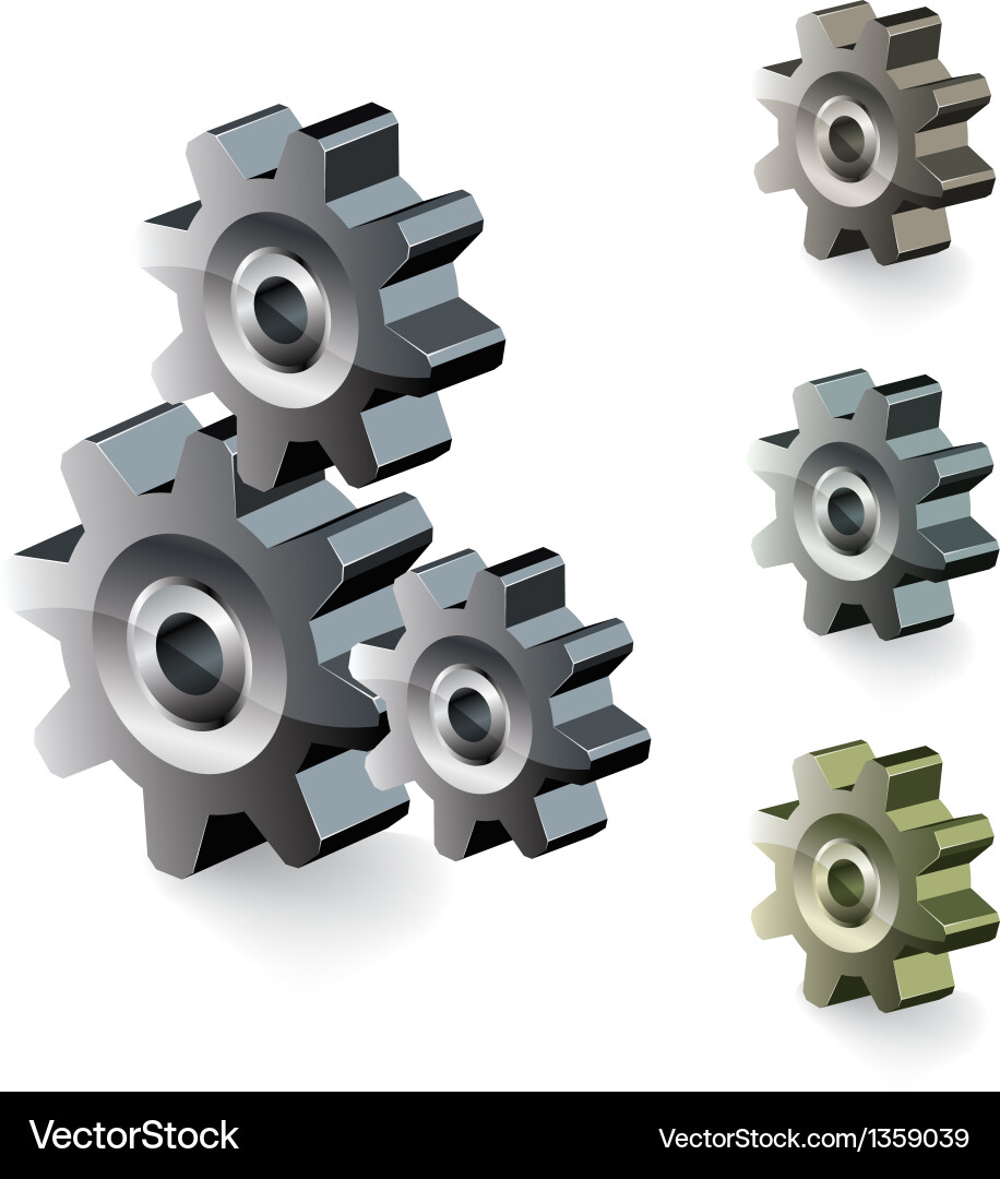 Interlocking Gears Mechanism vector image