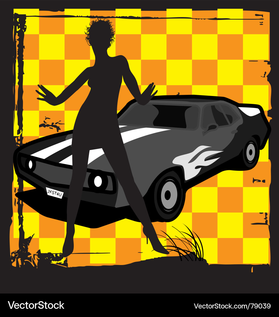 Racing Cars Silhouette vector image