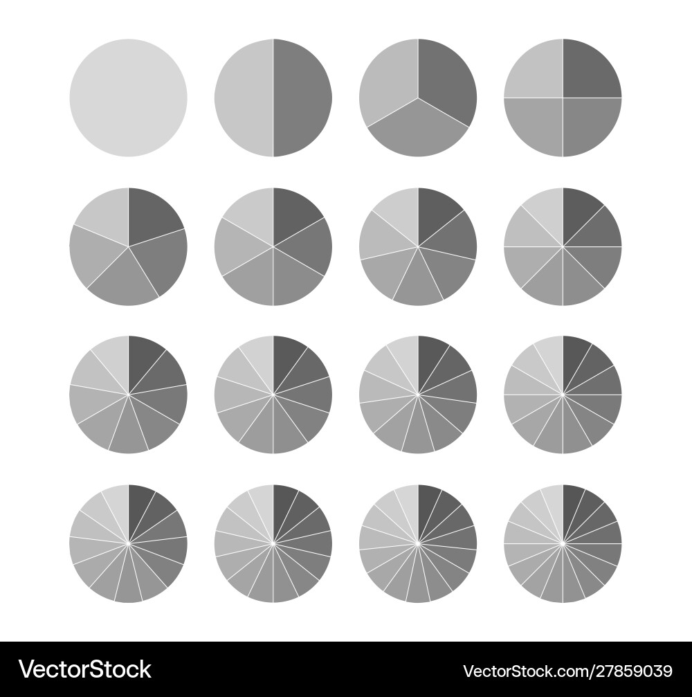 Segmented Circle Set - Circular Diagram vector image