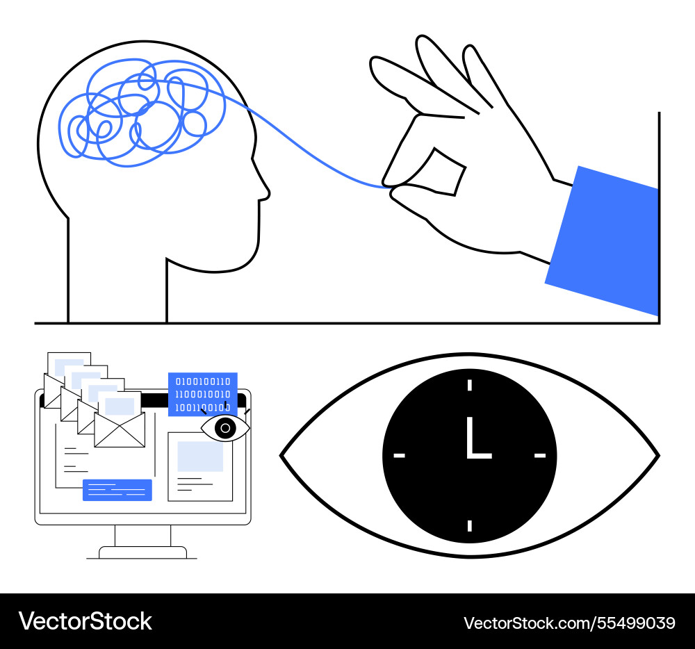 Simplifying mental processes productivity Simplifying mental processes productivity vector image
