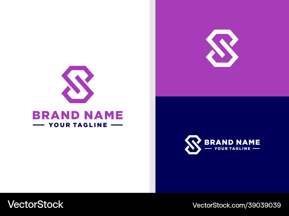 Sp logo diamond monogram geometric editable Vector Image