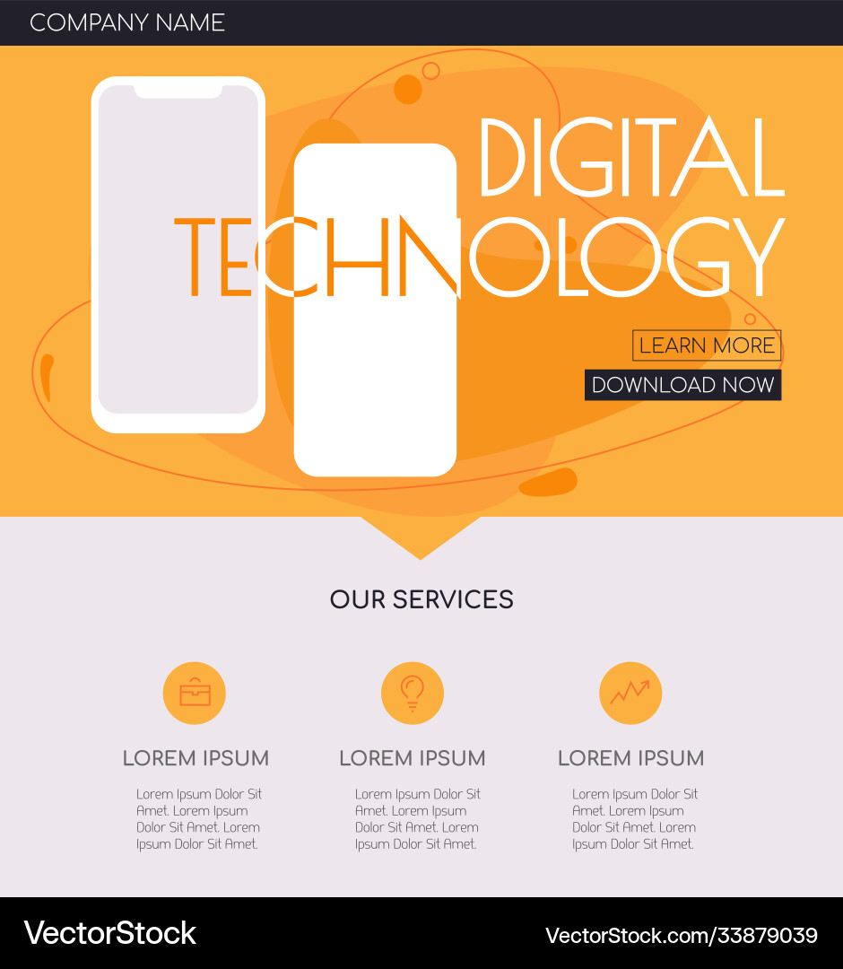 Trendy advertising smartphone landing page mockup Trendy advertising smartphone landing page mockup vector image