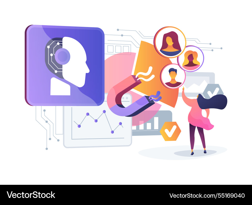 Ai-powered customer segmentation abstract concept Ai-powered customer segmentation abstract concept vector image