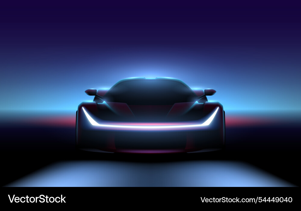 Auto Silhouette mit Lichteffekt Auto Silhouette mit Lichteffekt vektorbild