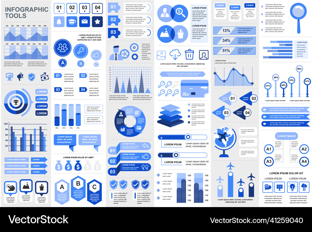 Bundle infographic elements data visualization Bundle infographic elements data visualization vector image