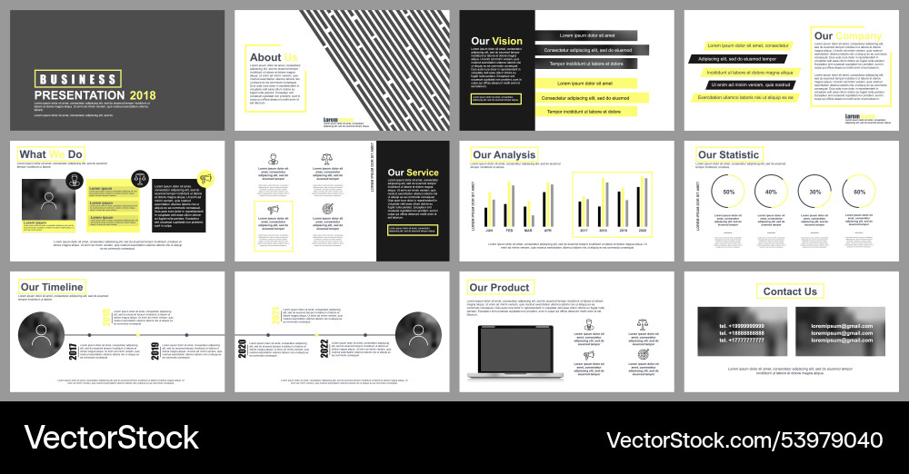 Business powerpoint presentation slides templates Vector Image