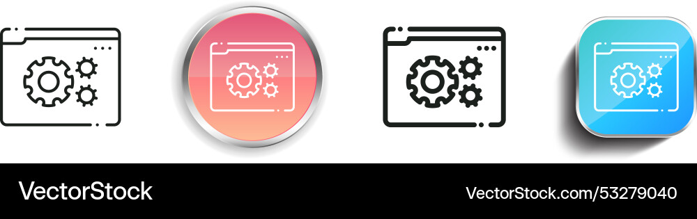 Development icon thin linear regular and button Development icon thin linear regular and button vector image