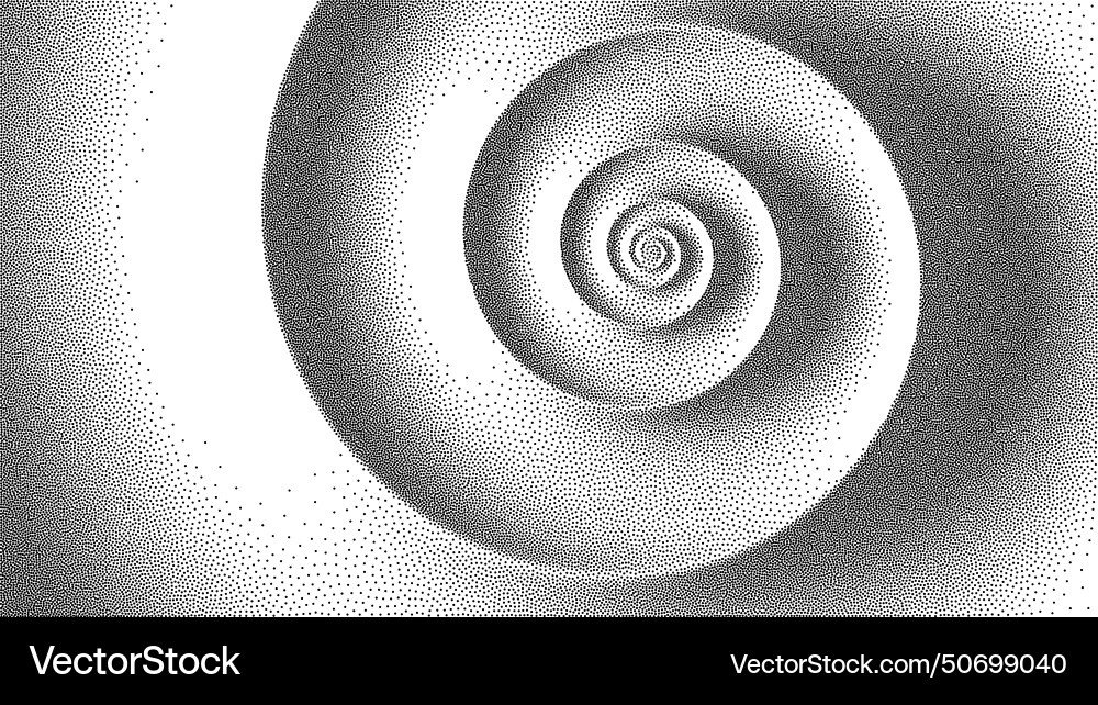 Fibonacci spiral background in stippling style Fibonacci spiral background in stippling style vector image
