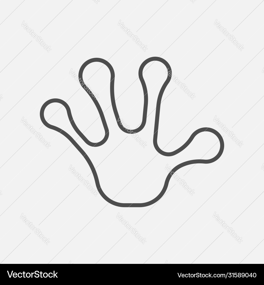 Frog hand foot print isolated on white background Frog hand foot print isolated on white background vector image