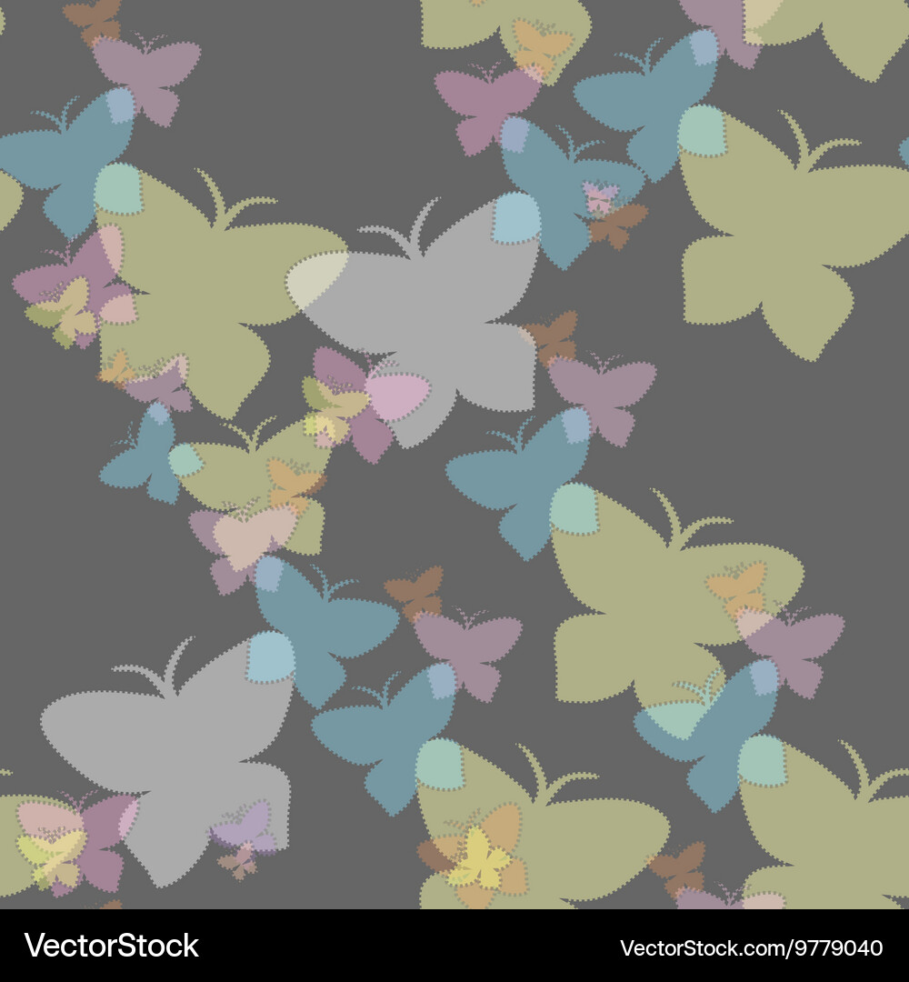 Hovering butterflies seamless pattern Vector Image