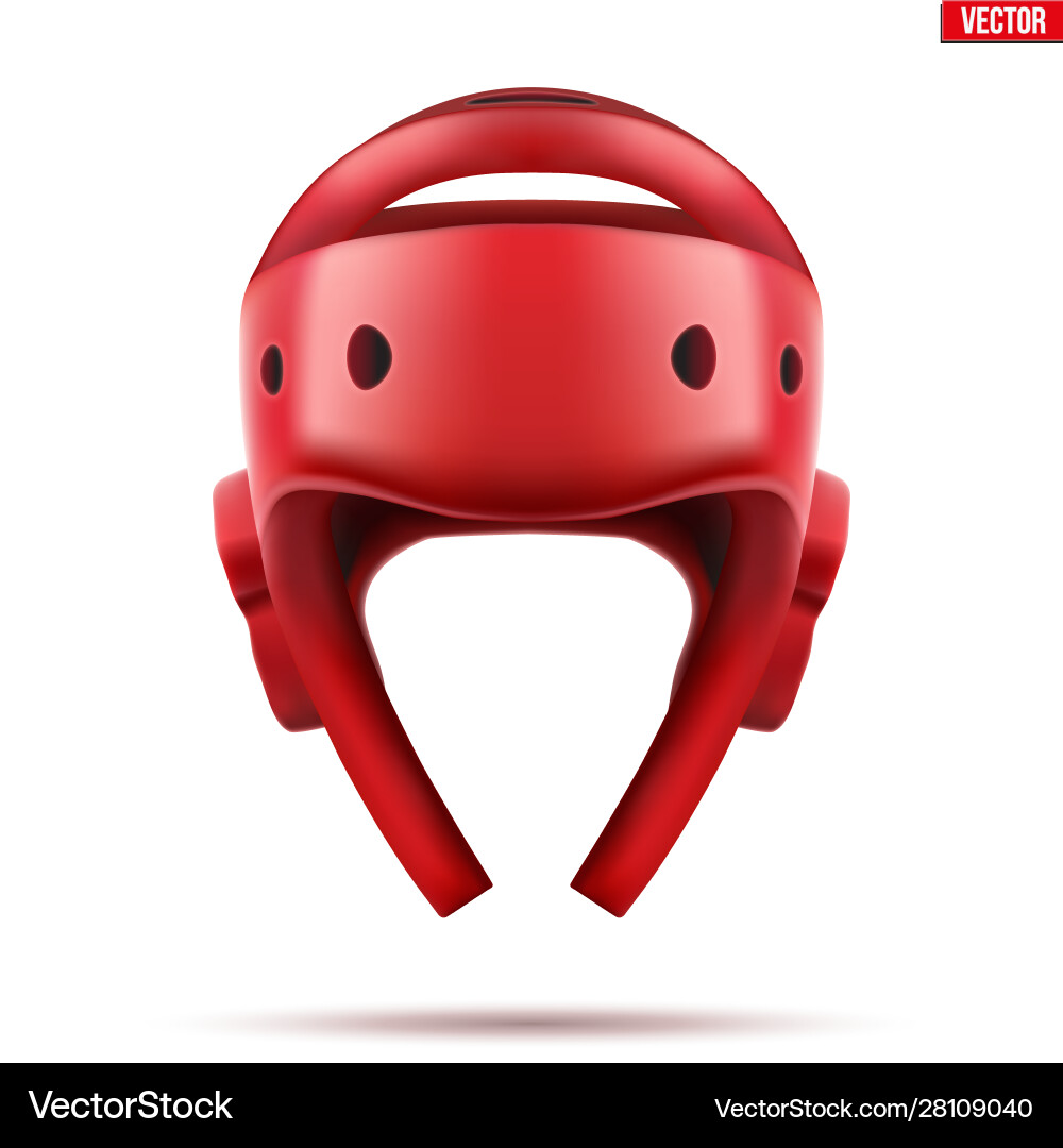 Red taekwondo helmet vector image