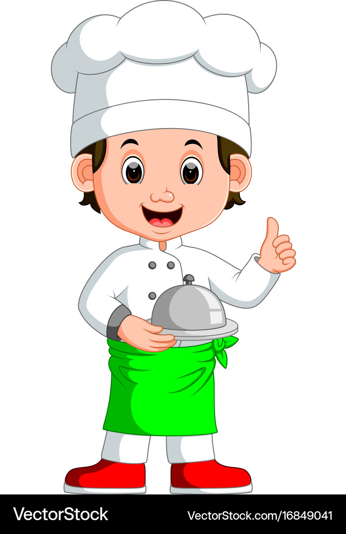 Cheerful Young Chef Cartoon Royalty Free Vector Image