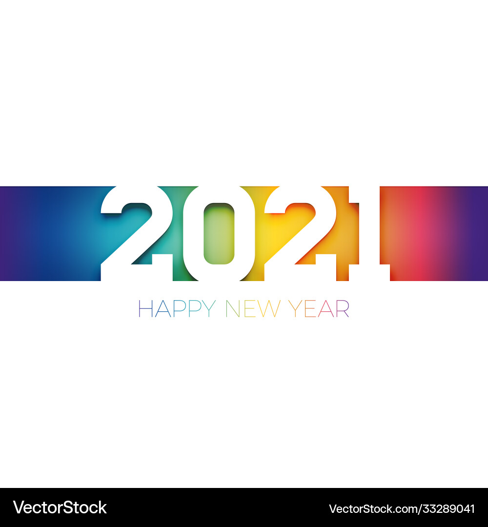 Colorful yet discreet minimalistic happy new year Colorful yet discreet minimalistic happy new year vector image