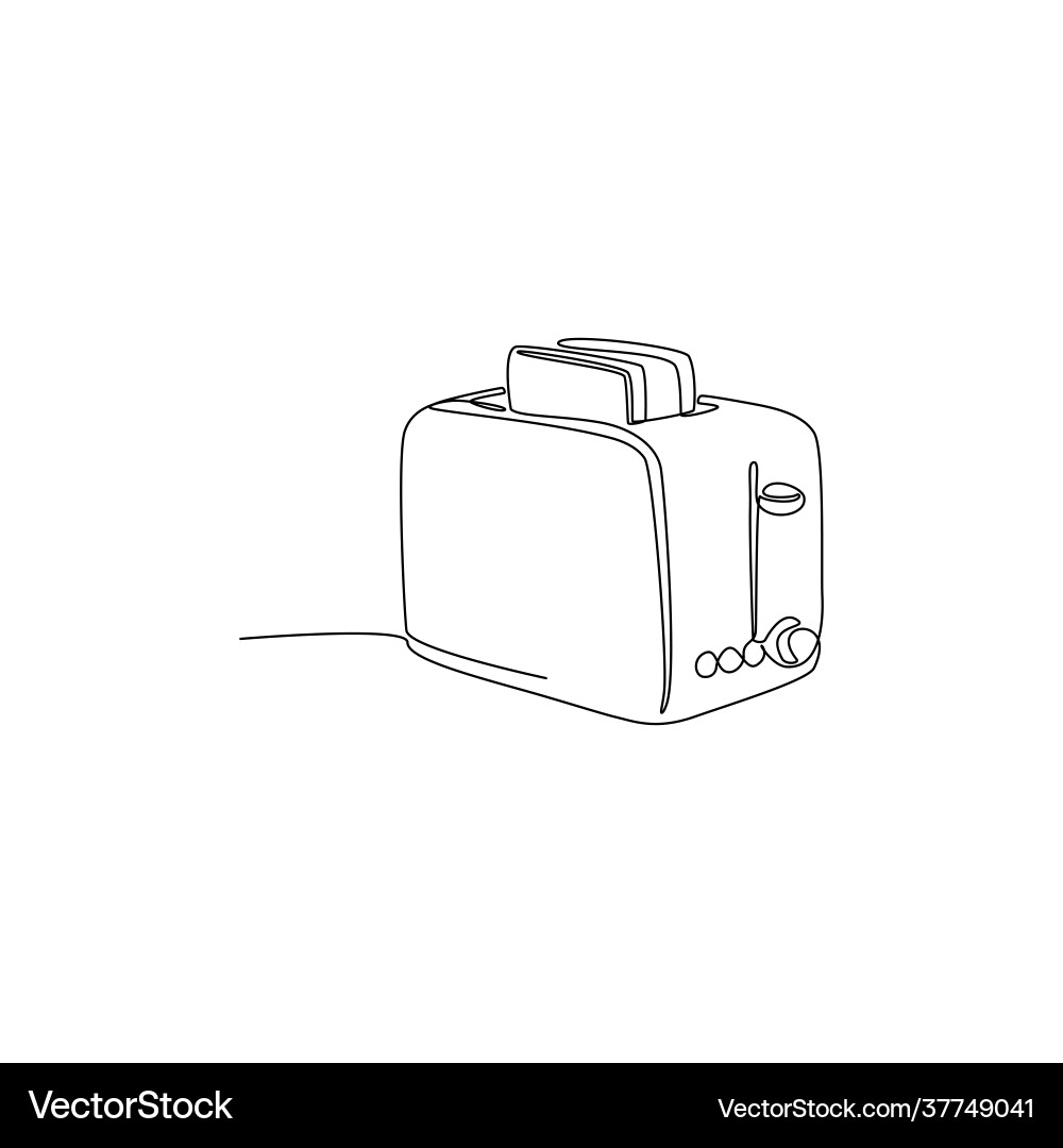 Continuous line toaster Continuous line toaster vector image