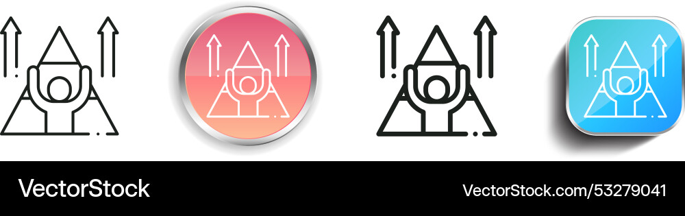 Development icon thin linear regular and button Development icon thin linear regular and button vector image