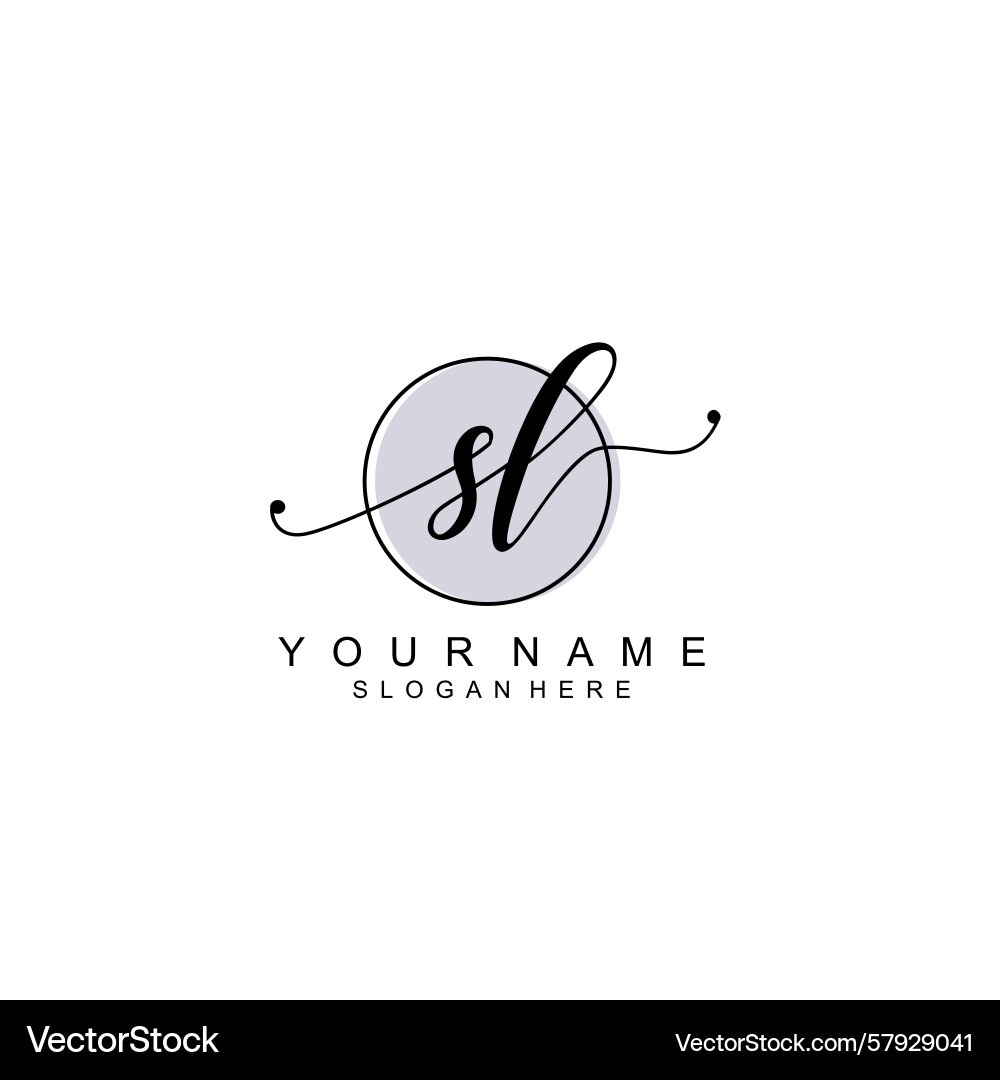 Handwriting logo concepts with initial sl Handwriting logo concepts with initial sl Vector Image
