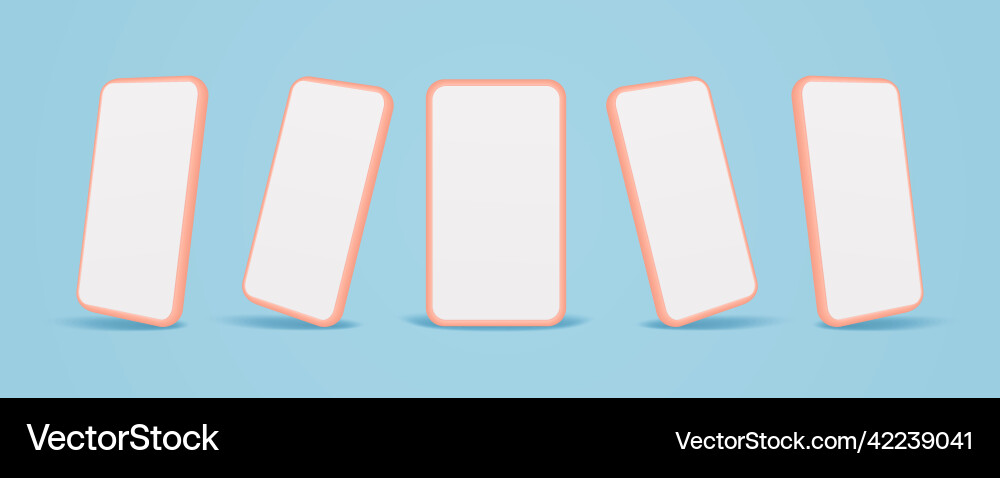 Mobile smartphone mockup with perspective views Mobile smartphone mockup with perspective views vector image