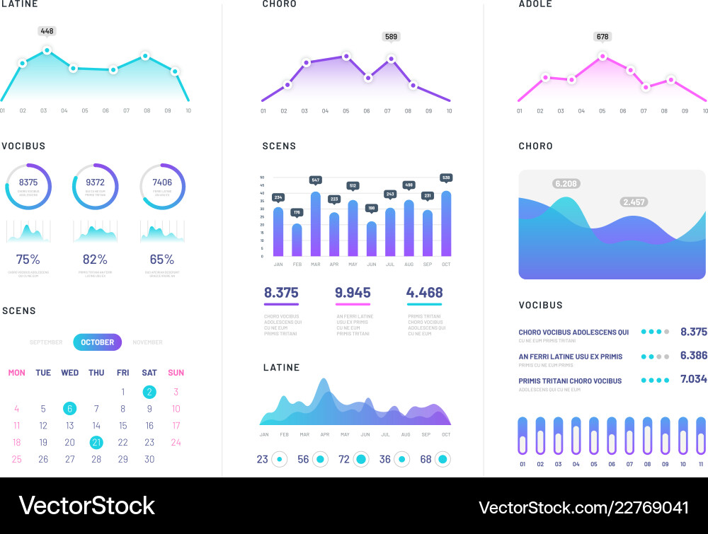 Modern Finance Dashboard with Charts vector image