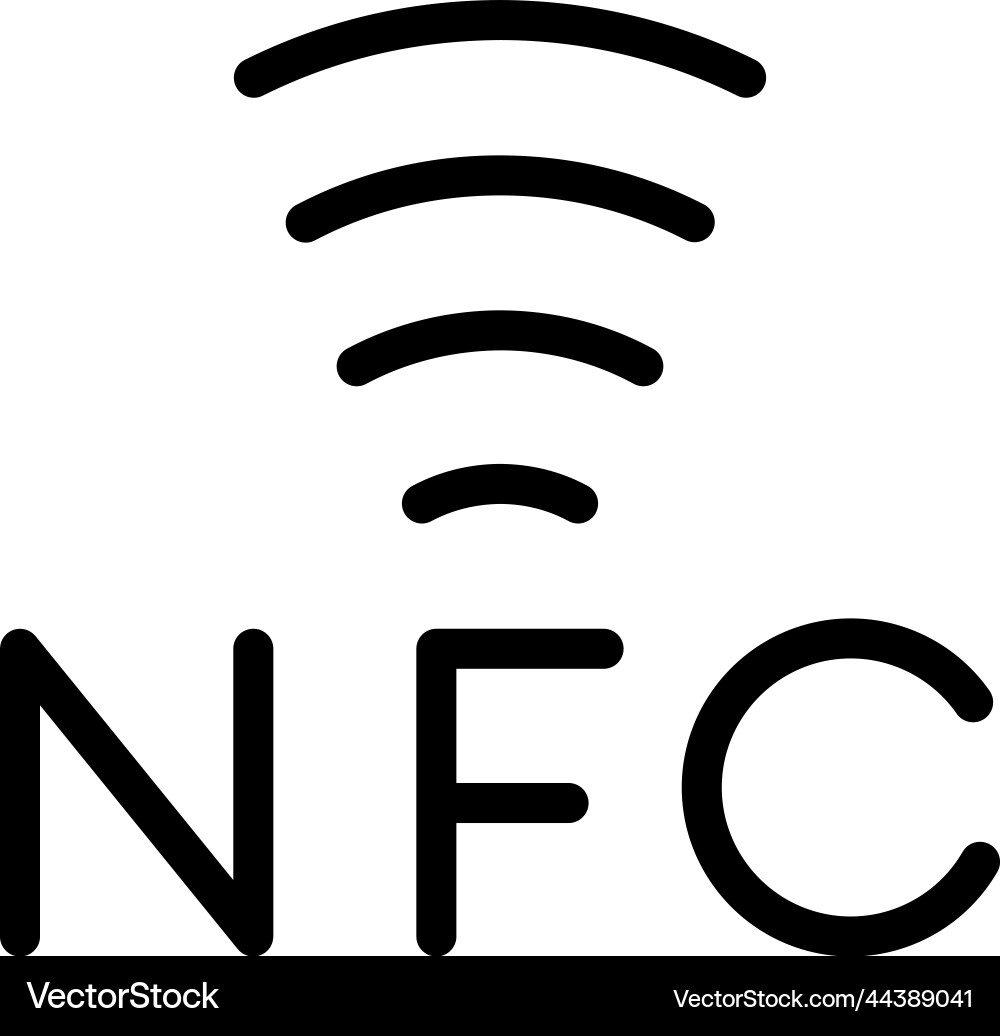 Near field communication nfc black icon wireless – Royalty-Free Vector |  VectorStock, image size:1000x1036