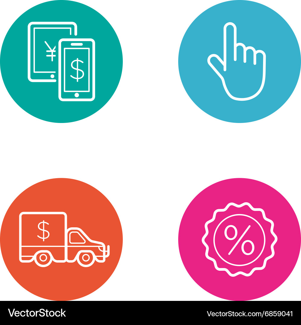Round circle buttons with icons can be used vector image