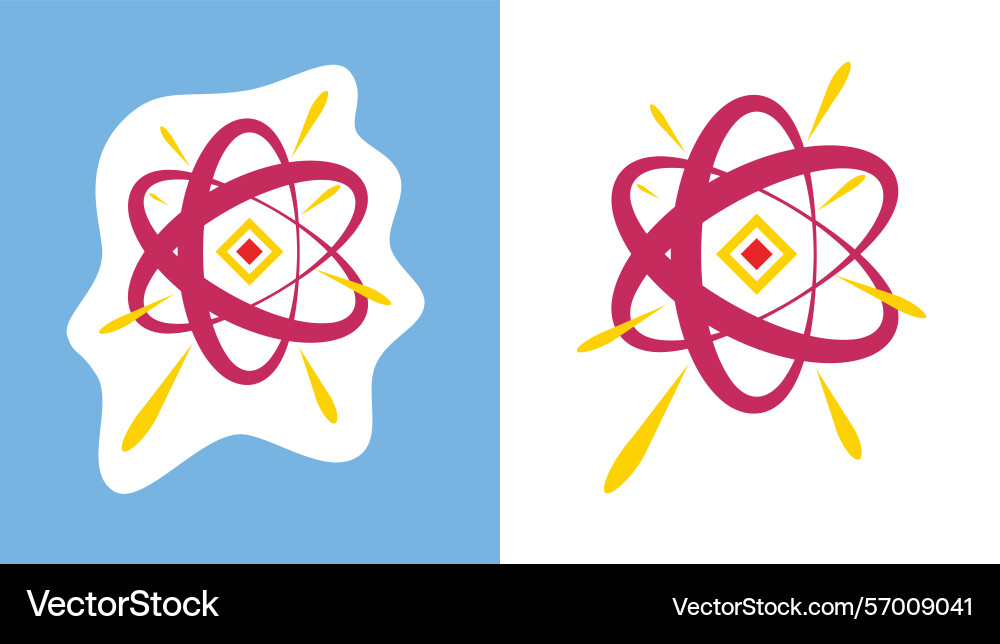 Symbol of atomic energy and the smallest particles Vector Image