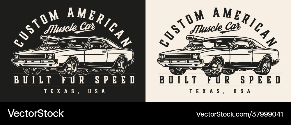 Vintage American Muscle Car Badge Vector Image