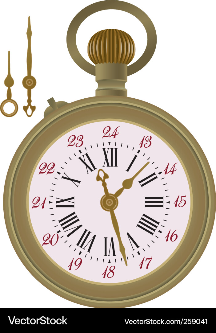 Vintage Pocket Watch Vector Image