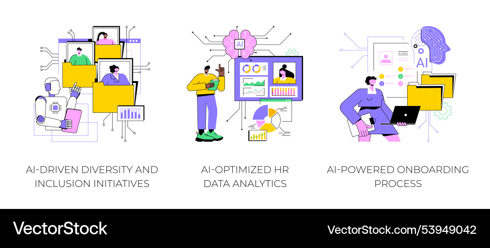 Ai use in human resources abstract concept Ai use in human resources abstract concept vector image