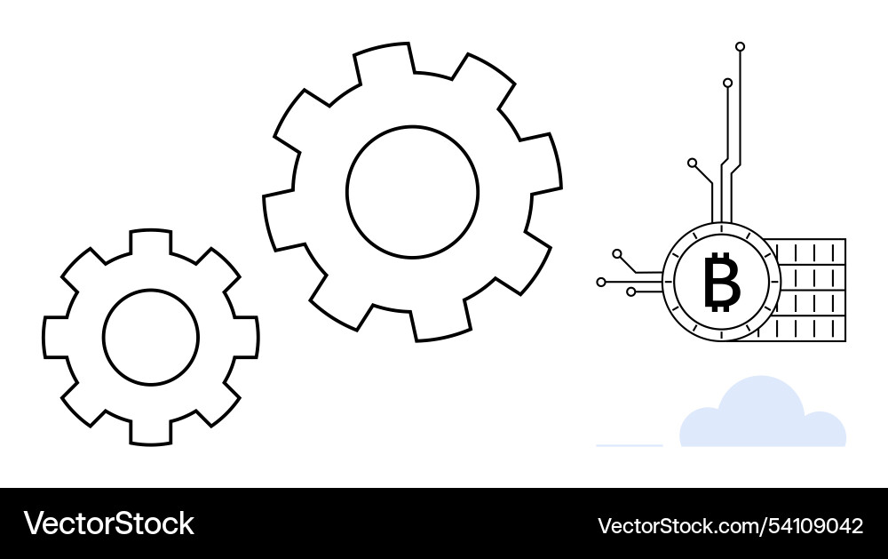 Bitcoin and blockchain technology concept Bitcoin and blockchain technology concept vector image