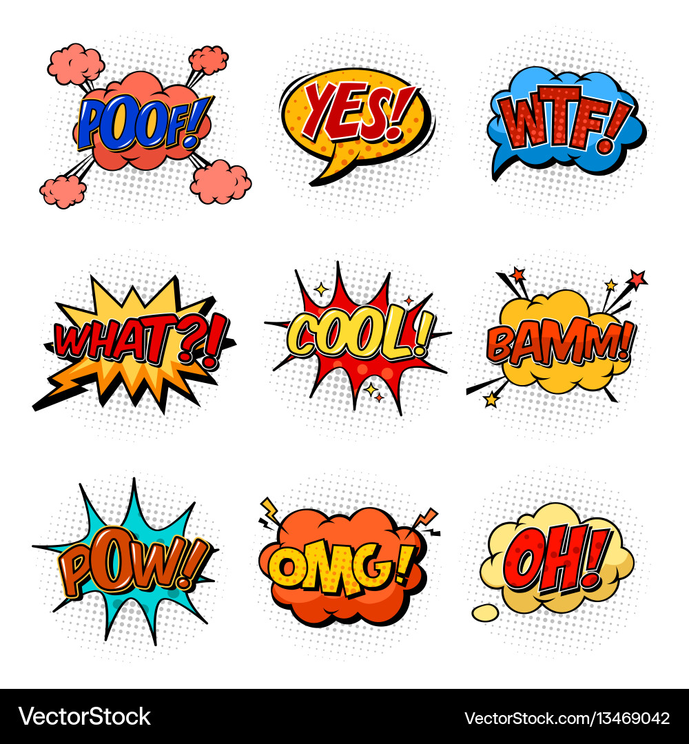 Comic speech bubbles for questions and explosion vector image