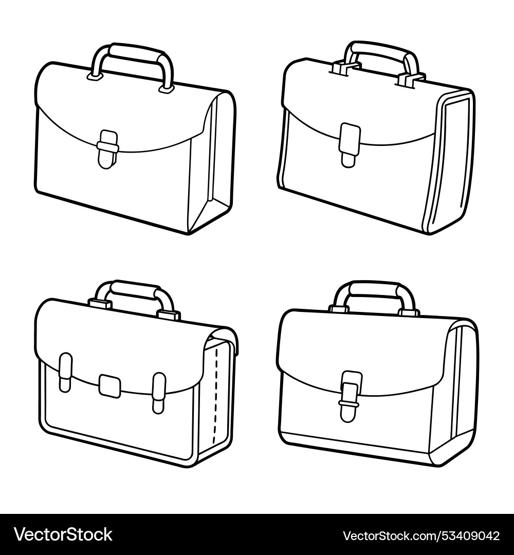 Design line of set briefcase Vector Image