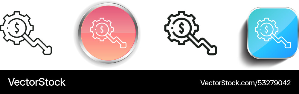 Development icon thin linear regular and button Development icon thin linear regular and button vector image