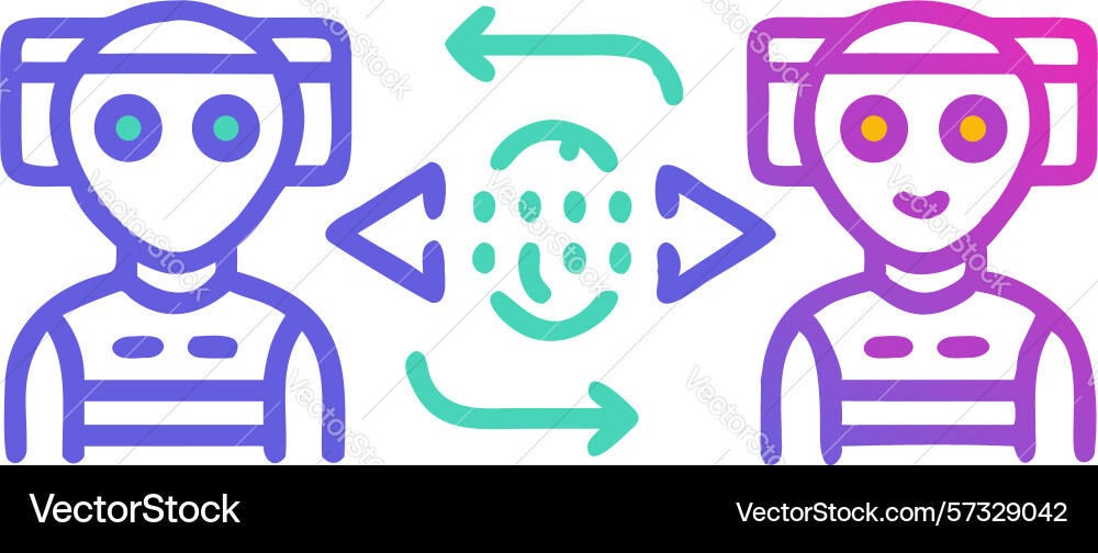 Digital connection diverse users in a networked vector image