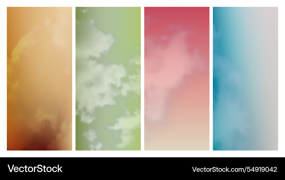 Modern colorful gradient background with clouds Modern colorful gradient background with clouds vector image