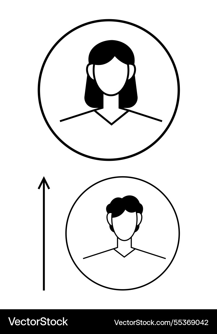 Transition and development change from one profile Vector Image