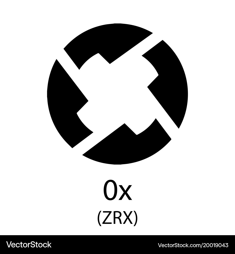 0x cryptocurrency symbol – Royalty-Free Vector | VectorStock