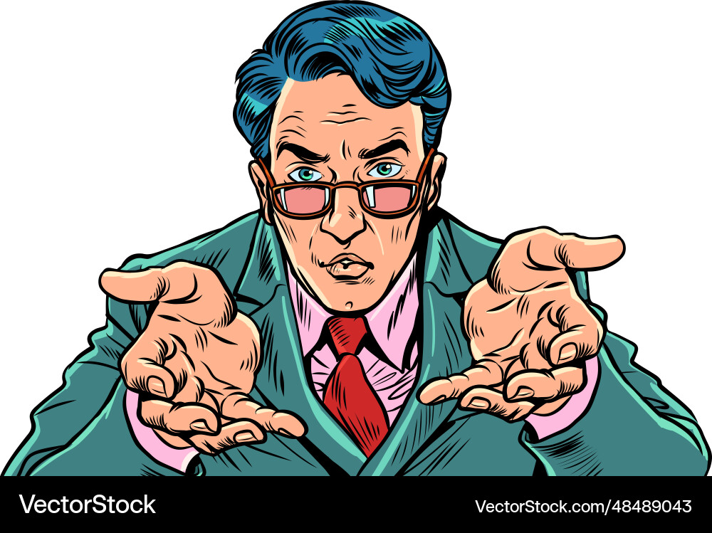Attentive and serious office manager accepting Attentive and serious office manager accepting vector image