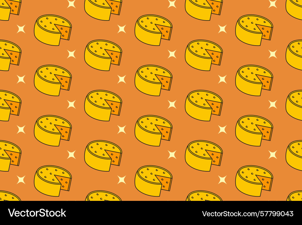 Cheese wedge with light colors pattern background Cheese wedge with light colors pattern background Vector Image