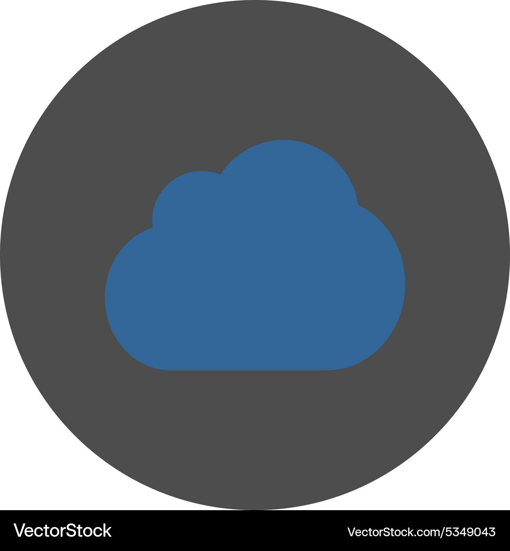 Cloud flat cobalt and gray colors round button Vector Image