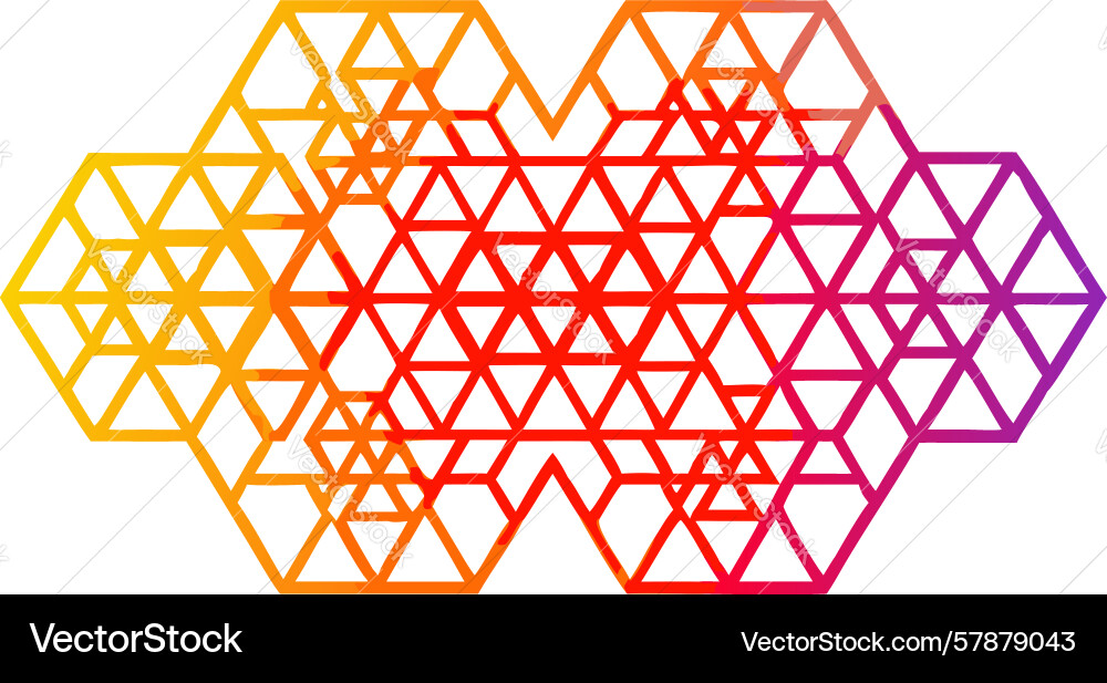 Dynamic hexagonal pattern vivid geometric Vector Image