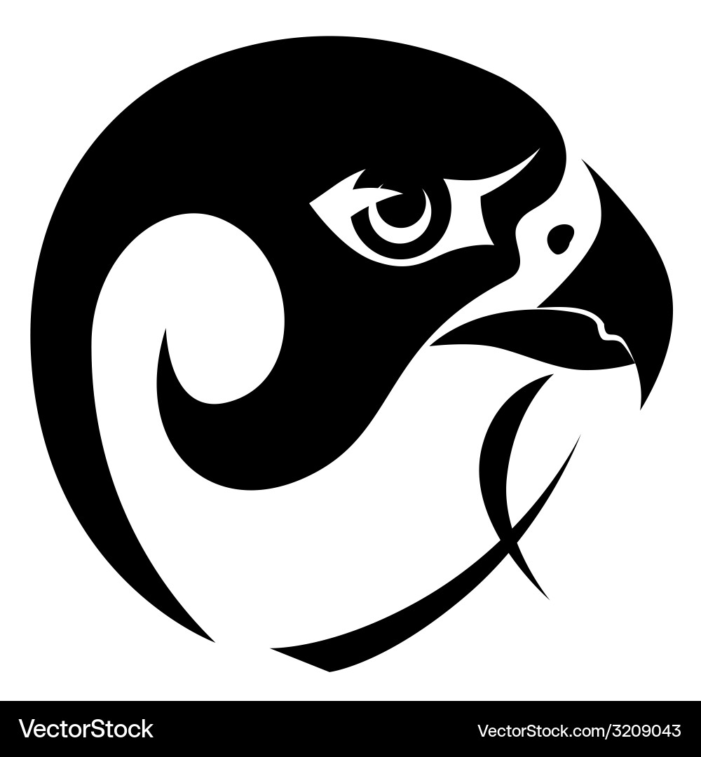 Falcon Head Emblem Vector Image