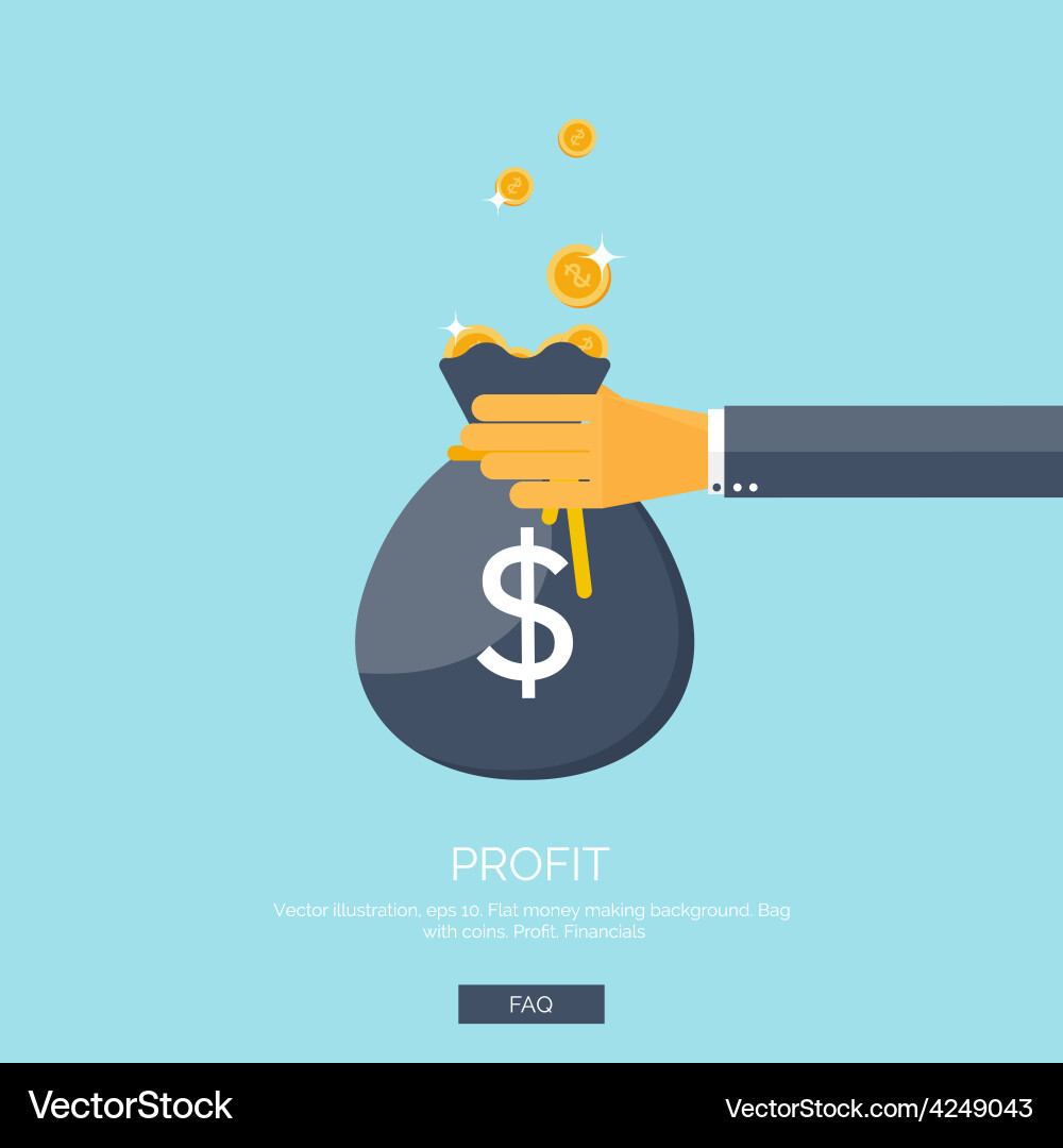 Flat background with hand Vector Image