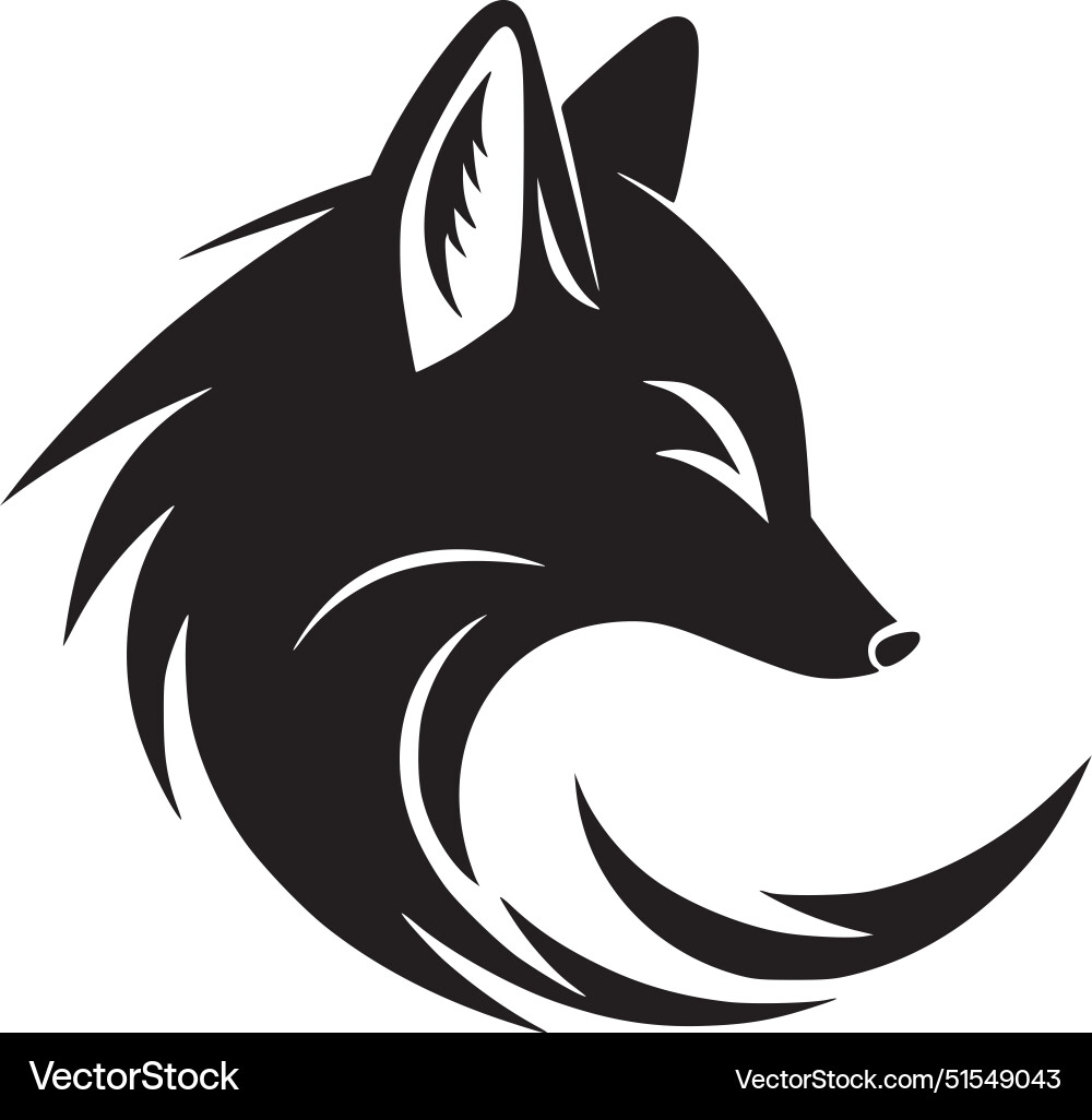 Fox - schwarz-weiß isolierte Ikone Fox - schwarz-weiß isolierte Ikone vektorbild