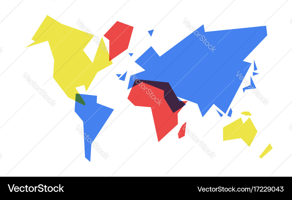 Geometric World Map vector image