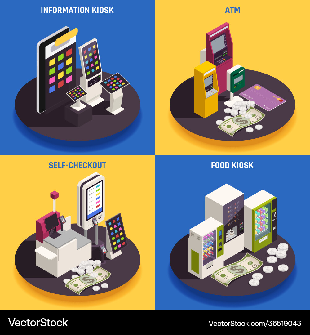 Interfaces isometric design concept Interfaces isometric design concept vector image